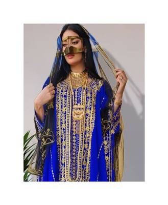 Ink Blue Handcrafted Kaftan for Women 2