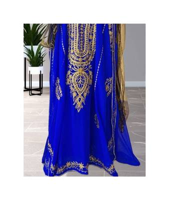 Ink Blue Handcrafted Kaftan for Women 3