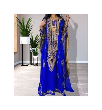Ink Blue Handcrafted Kaftan for Women 4