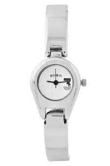 White Dial Stainless Steel Band Ladies Wrist Watch Diwali Gift 218