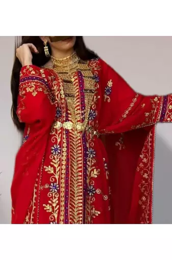 Red Georgette Party Wear Kaftan