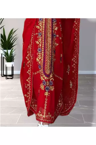 Red Georgette Party Wear Kaftan