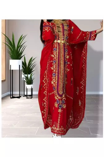 Red Georgette Party Wear Kaftan