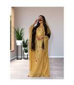 Golden Yellow Kaftan With Zari Work