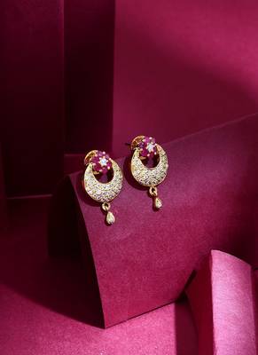 Pink Moon Shaped Earrings 1