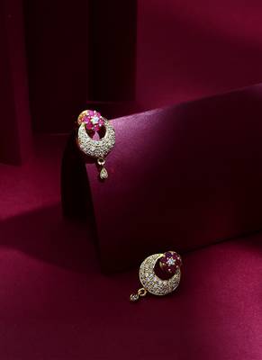 Pink Moon Shaped Earrings 2