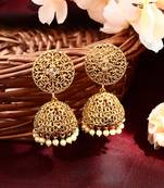 Gold Plated Jhumka with Intricate Design