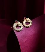 Gold Plated Small Earrings With Intricate Design