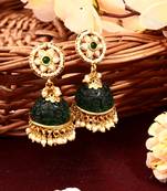 Long Earrings with Green Accents