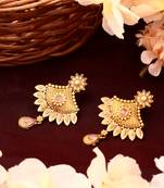 Pink Gold Floral Shaped Earring