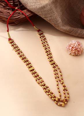 Red Gold-Plated Three-Layered Necklace 1