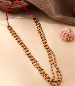 Red Gold-Plated Three-Layered Necklace