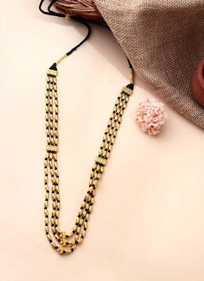 Black Gold-Plated Three-Layered Necklace 2