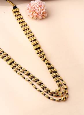 Black Gold-Plated Three-Layered Necklace 3