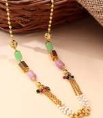 Multicolour Kundan Necklace With Green And Pink Stone