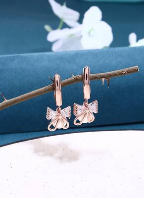 Rose Gold American Diamond Earrings 1