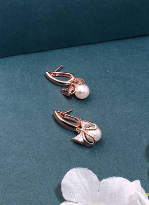 Rose Gold American Diamond Earrings 2