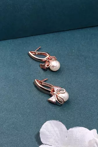 Rose Gold American Diamond Earrings