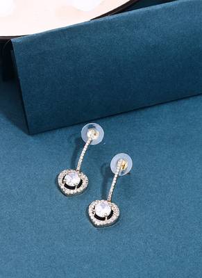 White Gold American Diamond Studs 3