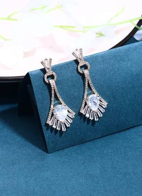 Long White Gold Earrings 1