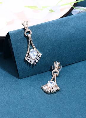 Long White Gold Earrings 2