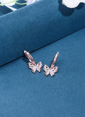 Rose Gold Butterfly Earrings 2