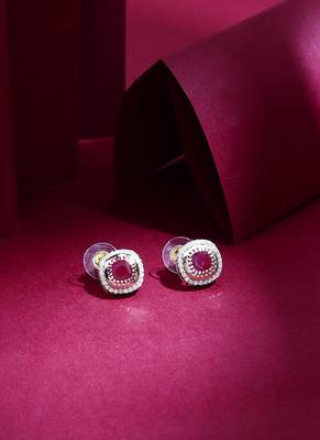 Pink Stone Kundan Earrings 1