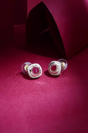 Pink Stone Kundan Earrings