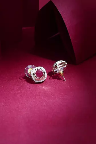 Pink Stone Kundan Earrings