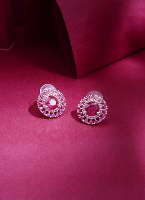 Pink Round Shape Earrings 1