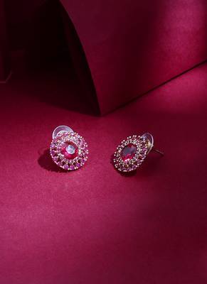 Pink Round Shape Earrings 2