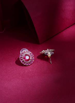Pink Round Shape Earrings 3