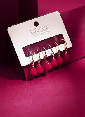 3 Set of Red Earrings 1