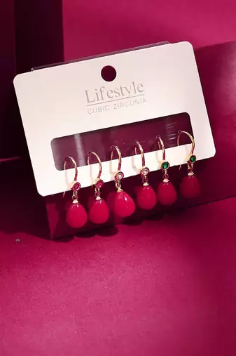 3 Set of Red Earrings