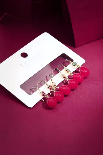 3 Set of Red Earrings
