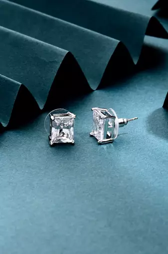 Silver Cross Shaped Earrings