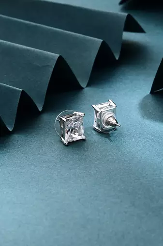 Silver Cross Shaped Earrings