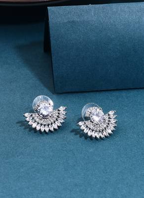 American Diamond Silver Earrings 1