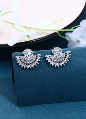American Diamond Silver Earrings 3