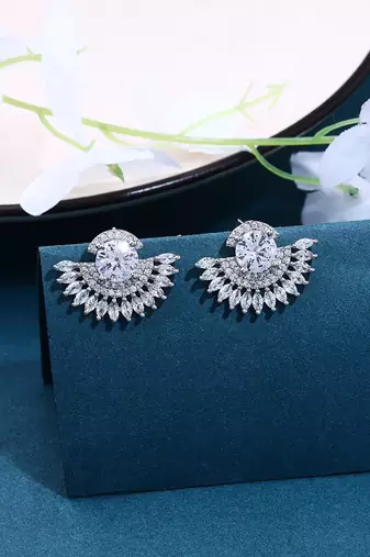 American Diamond Silver Earrings