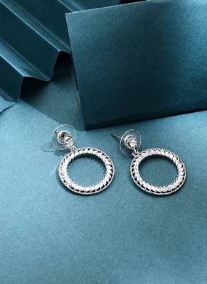 Silver American Diamond Hoops 3