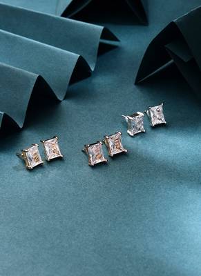 3 Set of Square Shaped Earrings 1