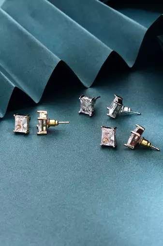 3 Set of Square Shaped Earrings