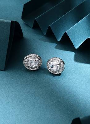 Round Shape American Diamond Earrings 2