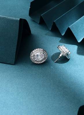 Round Shape American Diamond Earrings 3