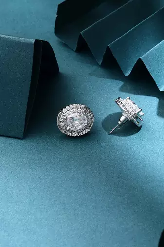 Round Shape American Diamond Earrings