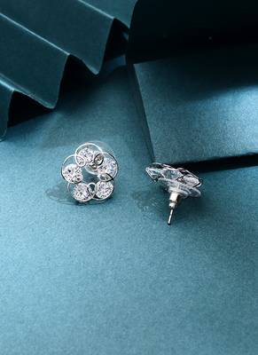 Silver Floral Earrings 3