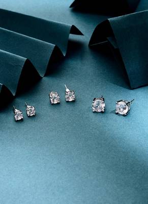 3 Set Earrings In American Diamond 3
