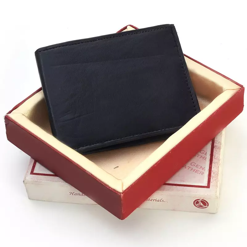 Gents Genuine Quality Stylish Black Leather Wallet Diwali Special Gift 122