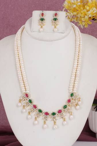 Natural fresh water pearls set from hyderabad